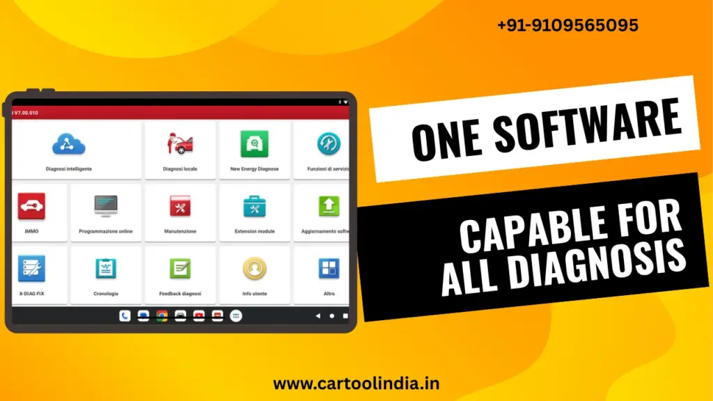 The Diagzone software interface delivers professional-grade diagnostics with intelligent scanning, ECU programming, IMMO functions, and specialized modules all in one powerful platform.